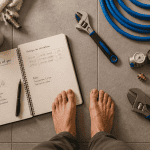 chauffage par le sol gaz pieds nus outils entretien