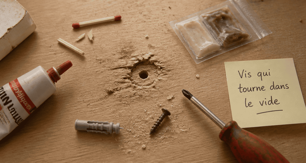 comment serrer une vis qui tourne dans le vide bois