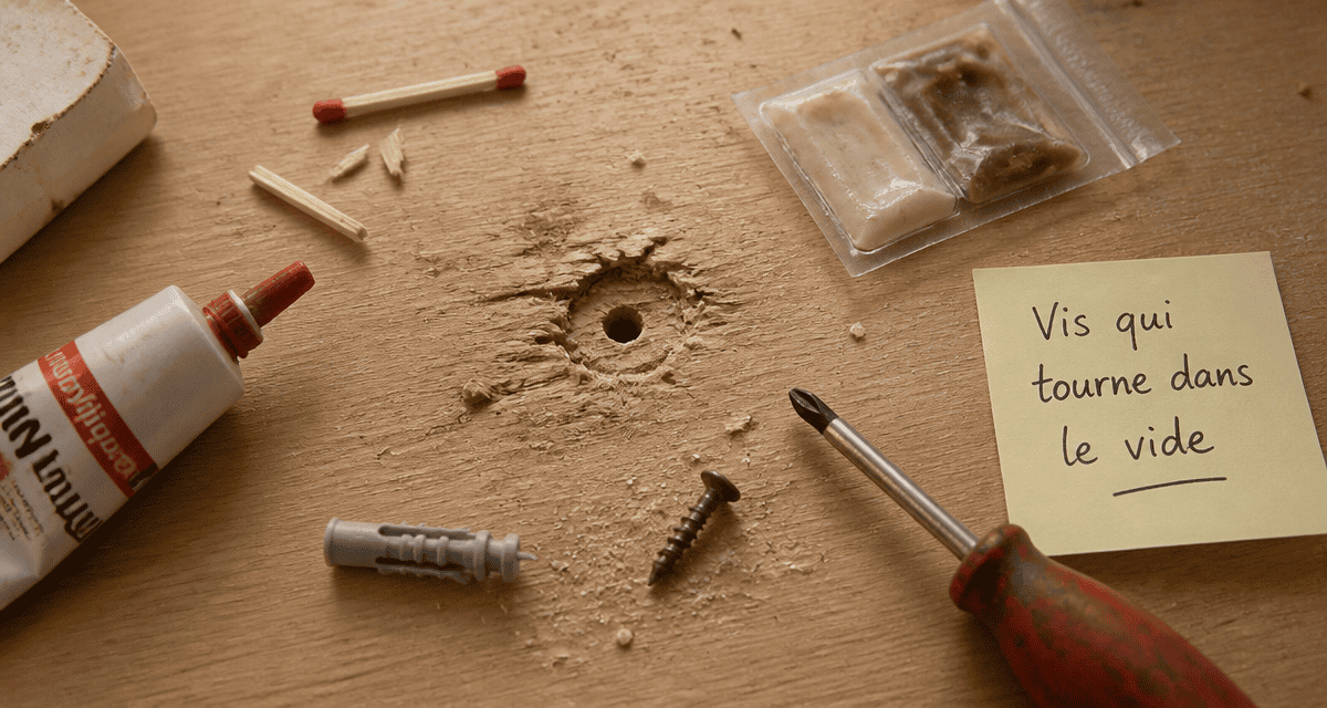 comment serrer une vis qui tourne dans le vide bois
