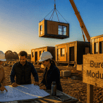 Construction bureaux modulaires chantier équipe