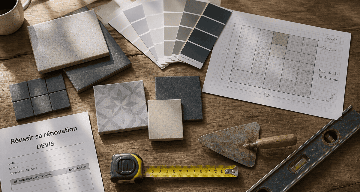 dalais-carreleur reussir sa renovation échantillons carrelage outils