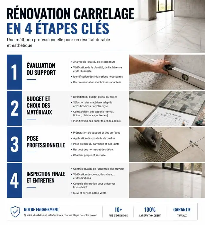 Étapes clés pour réussir sa rénovation de carrelage avec Dalais-carreleur