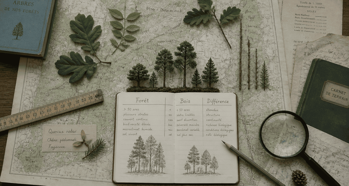 foret bois difference sur bureau botanique