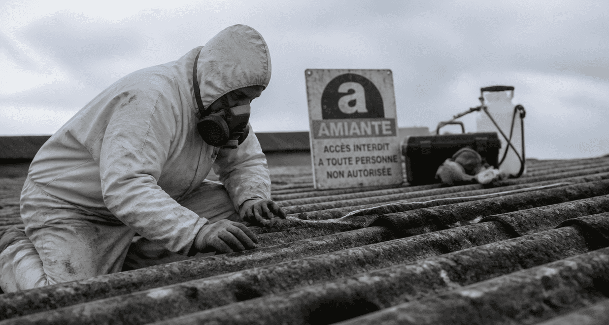 Inspection éverite toiture amiante ouvrier