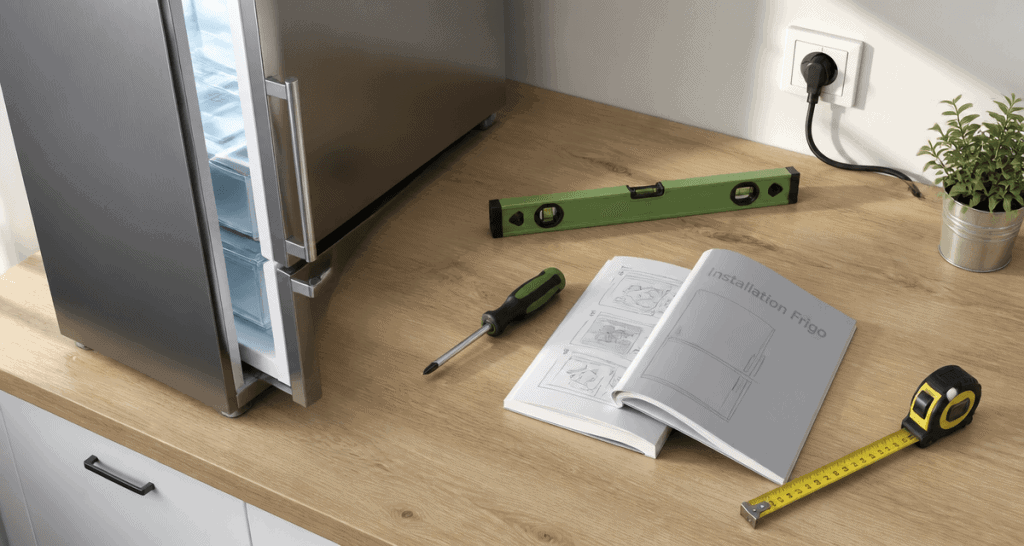 installation frigo outils plan de travail