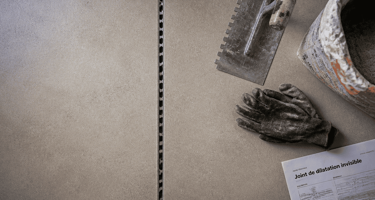 joint de dilatation carrelage invisible posé sur carrelage beige