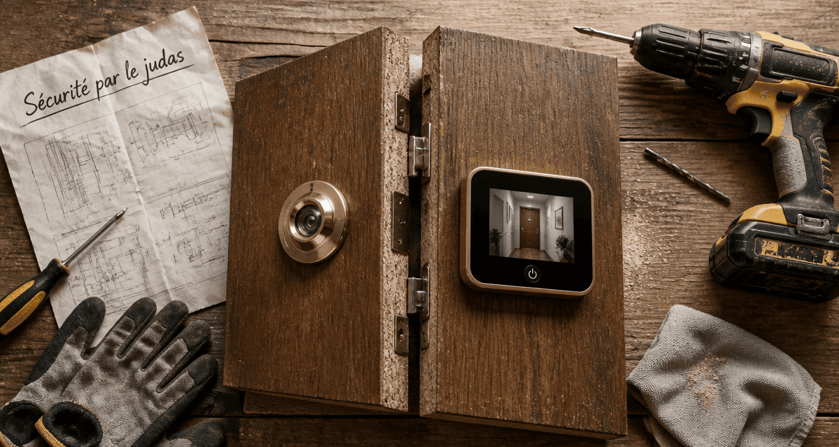 judas porte optique et numérique sur porte sectionnée