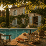 Maison Bardé ancienne en pierre avec jardin et piscine