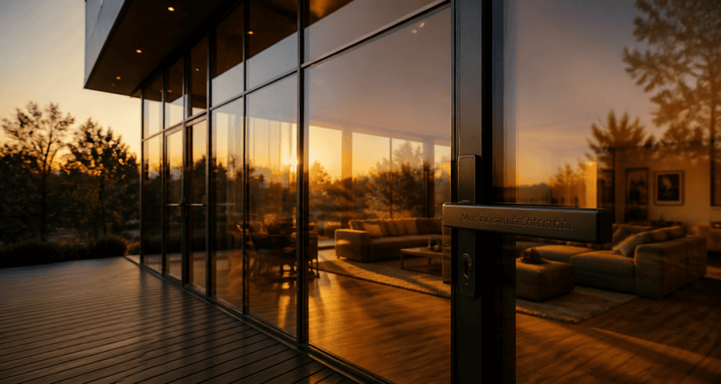 maison mur rideau façade vitrée aluminium