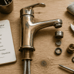 melangeur robinet cuisine laiton chromé et outils