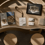 mobilier pour stand exposition flat lay