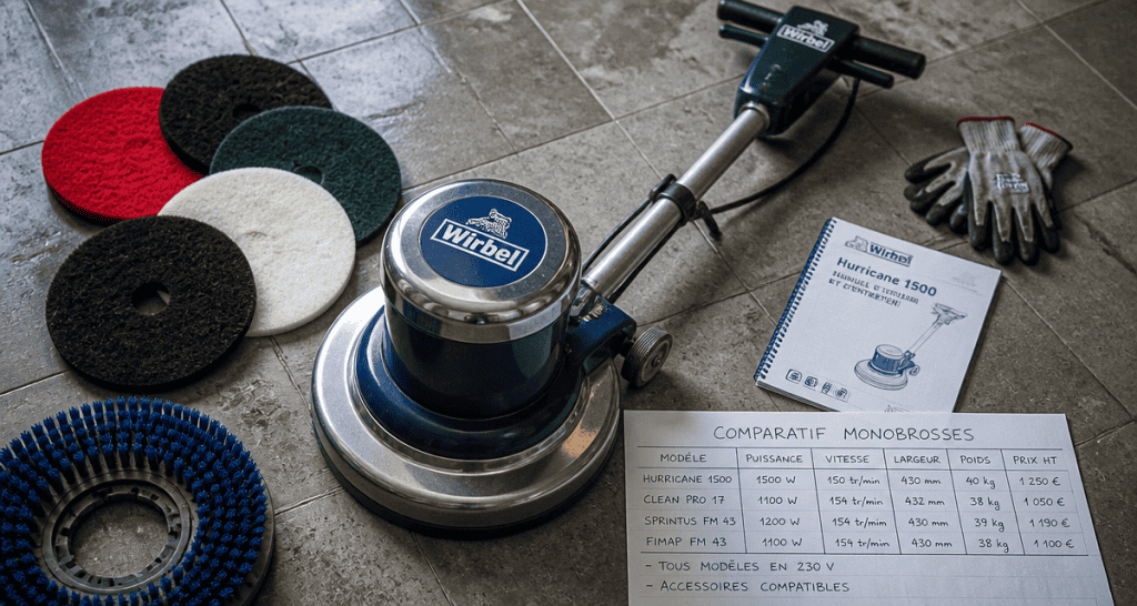 monobrosse prix accessoires et tableau comparatif