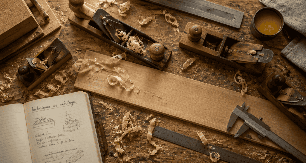 Raboter bois planche et outils ébéniste