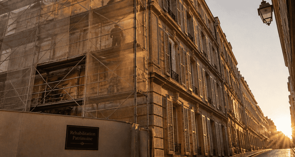 Réhabilitation de bâtiments anciens Paris façade immeuble haussmannien