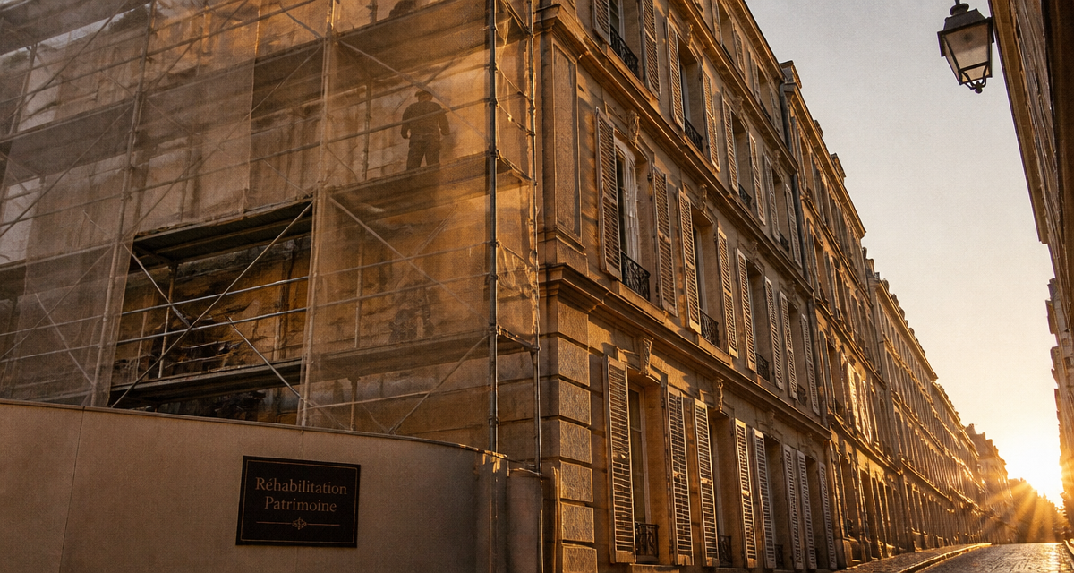 Réhabilitation de bâtiments anciens Paris façade immeuble haussmannien