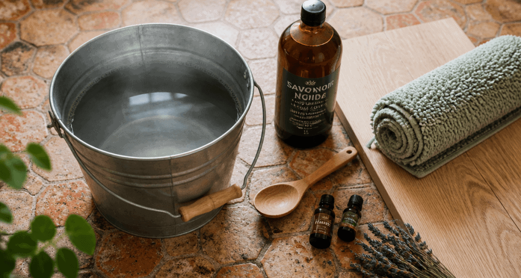 savon noir nettoyage sol seau parquet