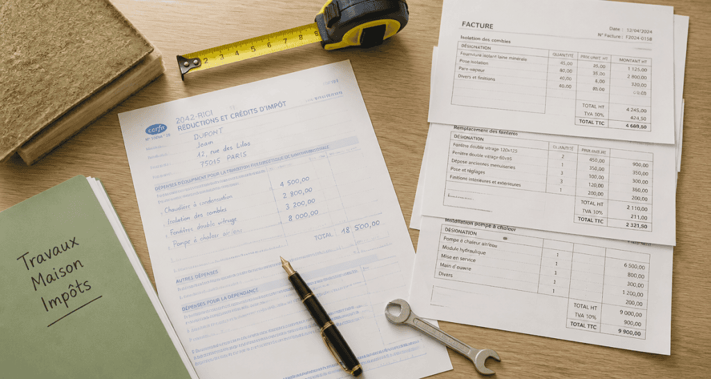 travaux maison impots formulaire et outils