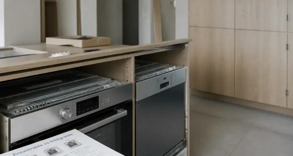 Différence entre encastrable et intégrable : four et lave-vaisselle encastrables en cuisine
