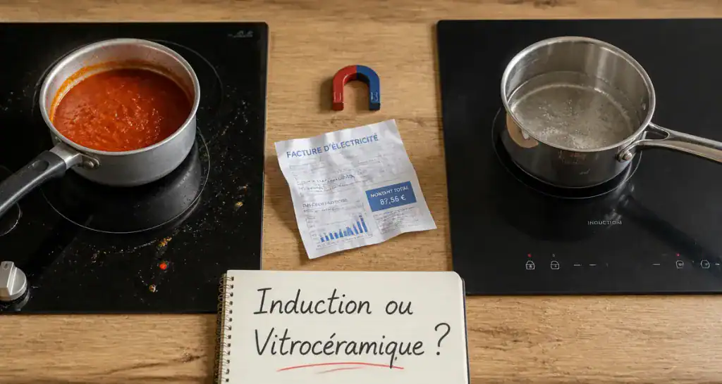 difference entre induction et vitrocéramique plaque comparée