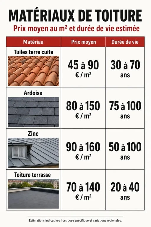 Comparatif des matériaux pour une toiture à refaire : prix et durée de vie