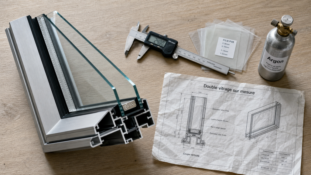Fenetre double vitrage sur mesure pour isolation thermique et acoustique