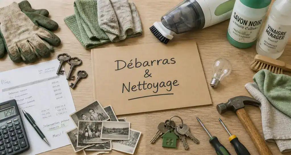 nettoyage debarras objets sur table