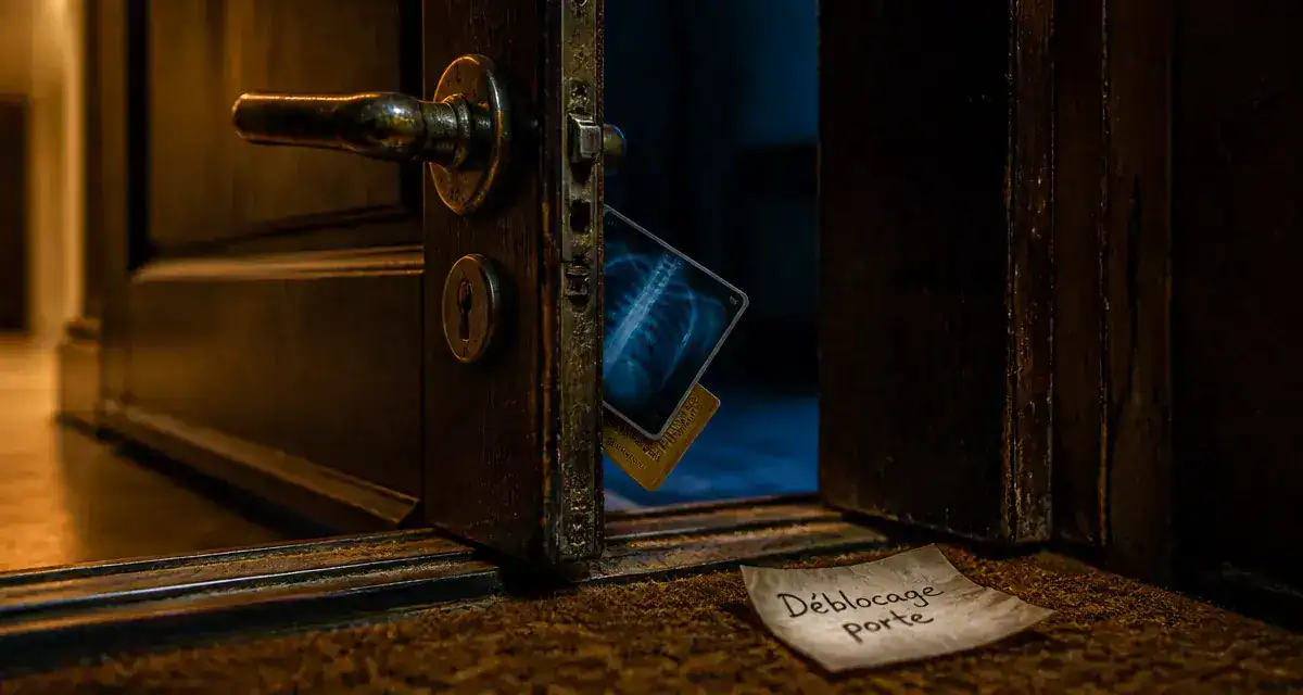 Ouvrir une porte claquée sans clé : carte et radio près de la serrure