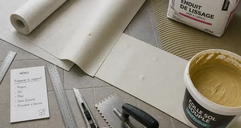 Poser du lino sur carrelage : préparation et pose, 4 étapes