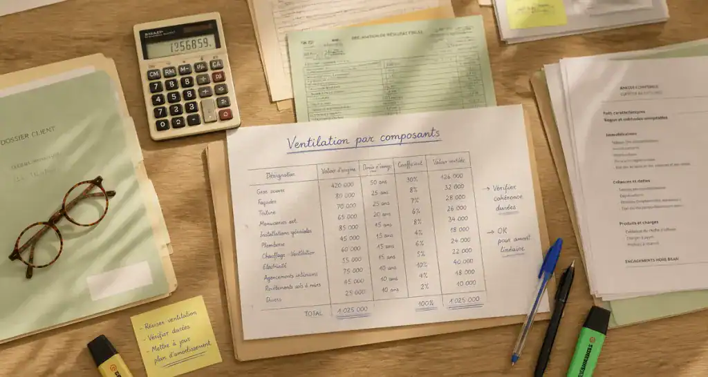tableau décomposition immeuble par composant sur bureau
