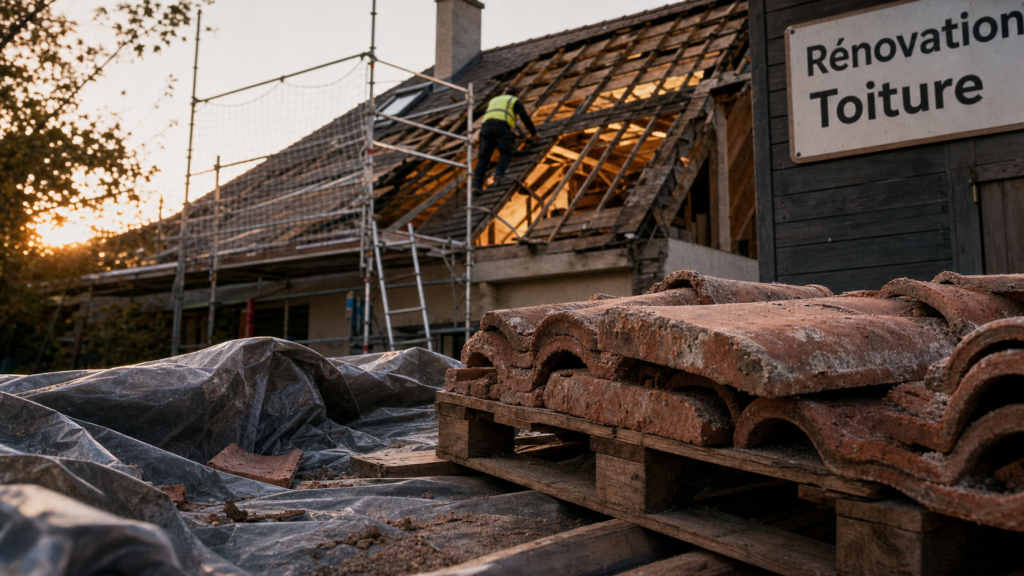 Toiture à refaire : rénovation de tuiles par un couvreur