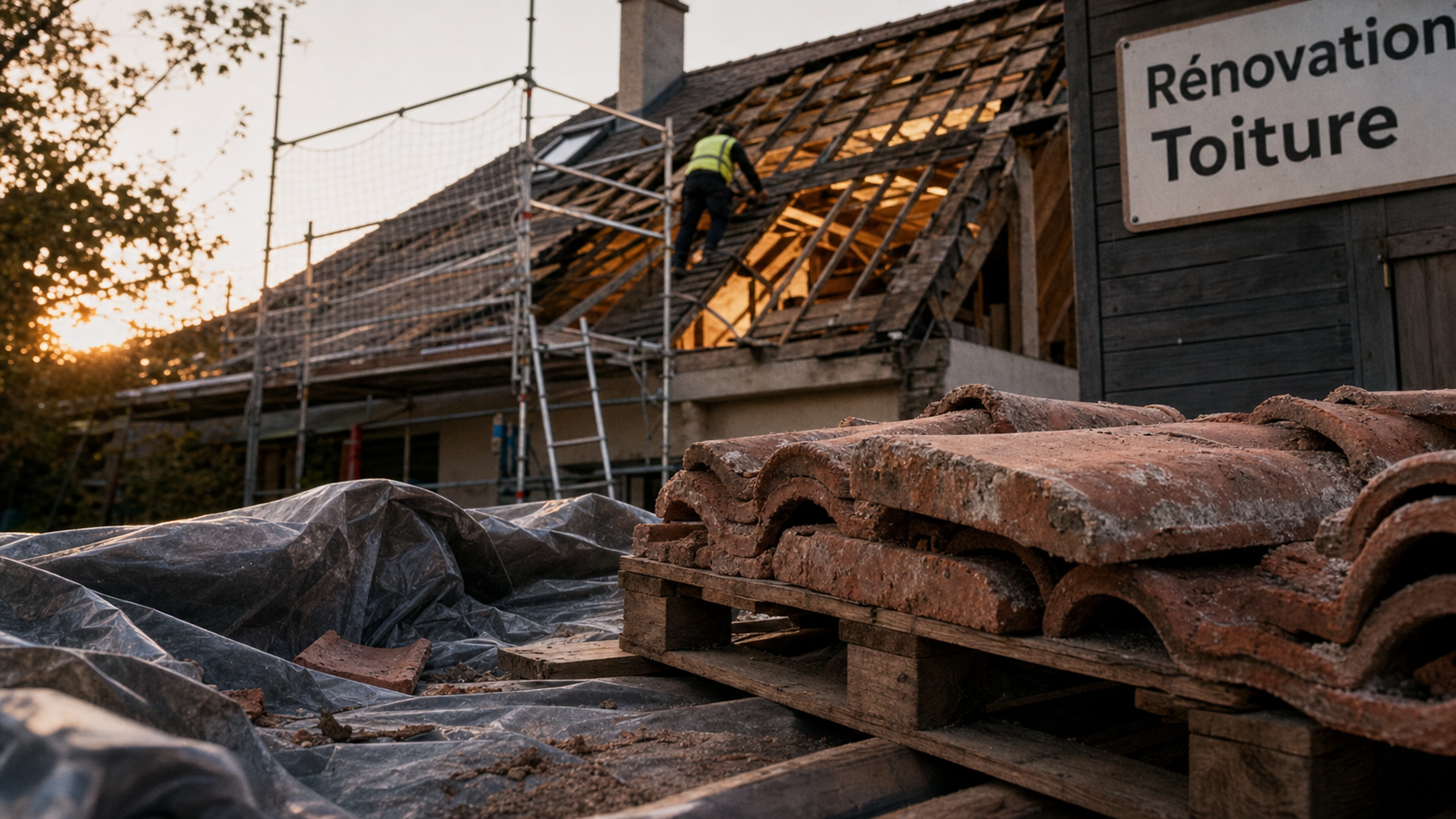 Toiture à refaire : rénovation de tuiles par un couvreur