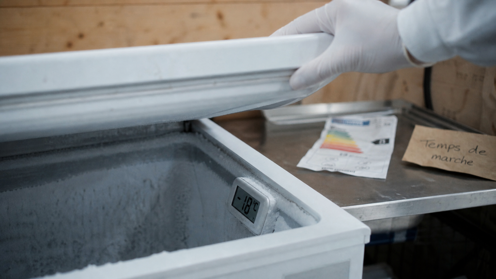 Combien de temps fonctionne un congélateur par jour, -18 °C