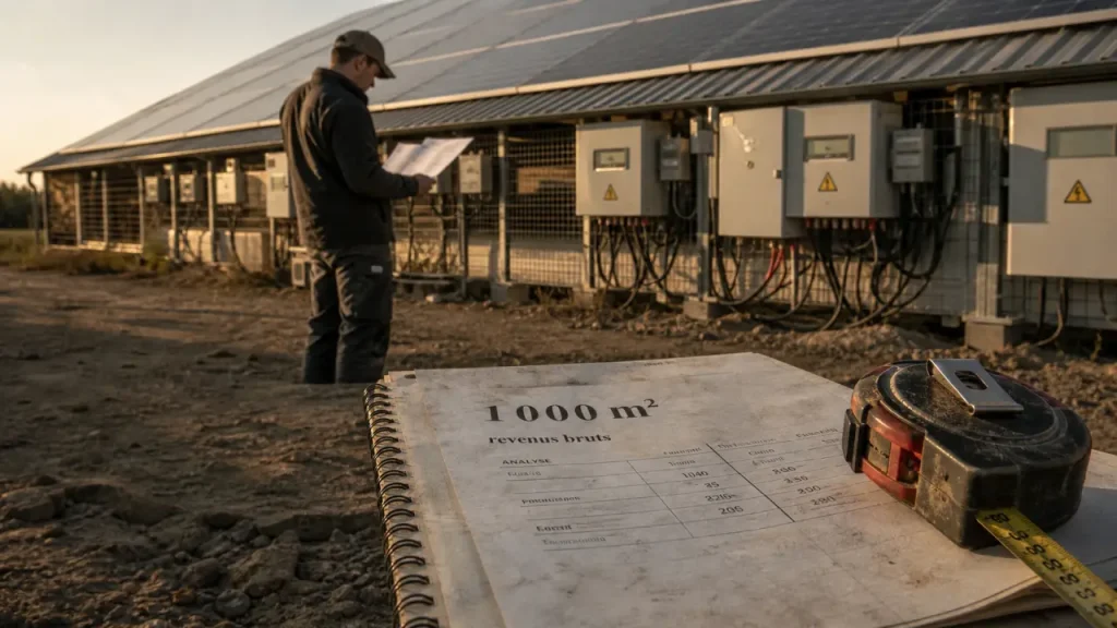 Combien rapporte 1000 m2 de panneau solaire : puissance et ROI