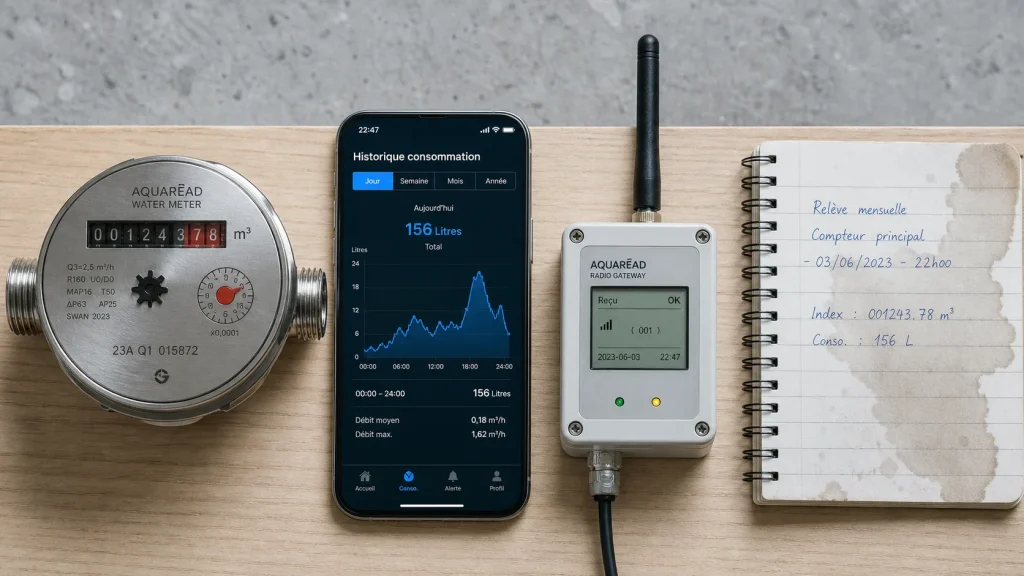 Compteur d eau connecté avec télérelevé et alertes fuite sur smartphone