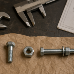 ecrou vis boulon : vis, écrou et boulon côte à côte