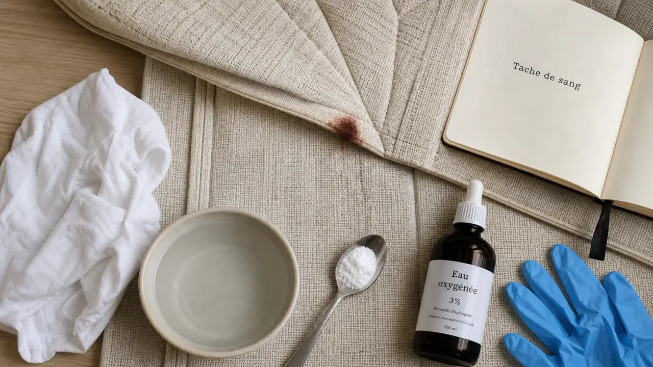 Nettoyer tache de sang sur matelas : chiffon, eau oxygénée et bicarbonate