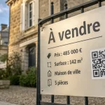 Panneau immobilier A vendre avec prix et QR code