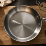 Poele inox 18/10 quelle marque : vue de dessus inox brossé