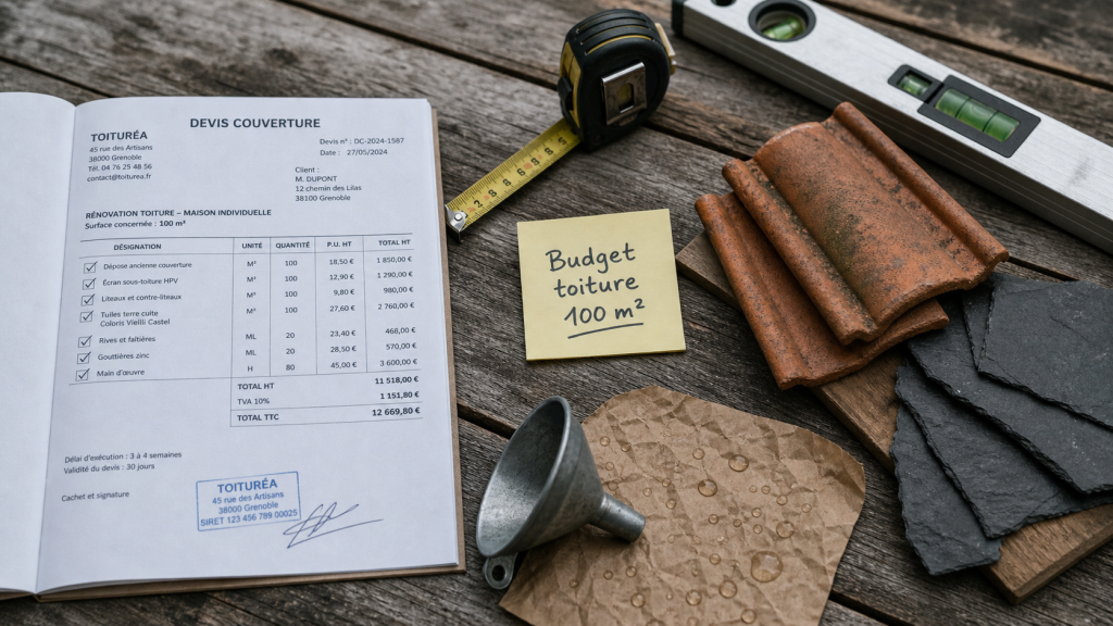 Prix d une toiture 100m2 : devis, tuiles et estimation des coûts