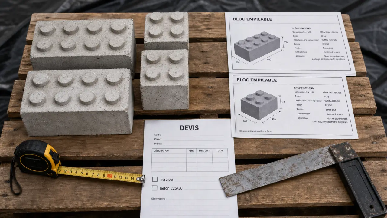 Prix des blocs beton : blocs béton empilables, devis et mètre ruban