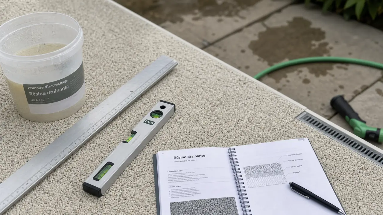 Resine drainante sur terrasse : texture, micro-vides et pose