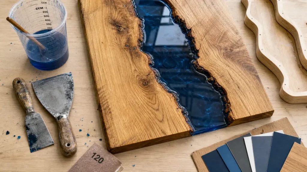 Table en resine : bois et couleur pour un rendu epoxy
