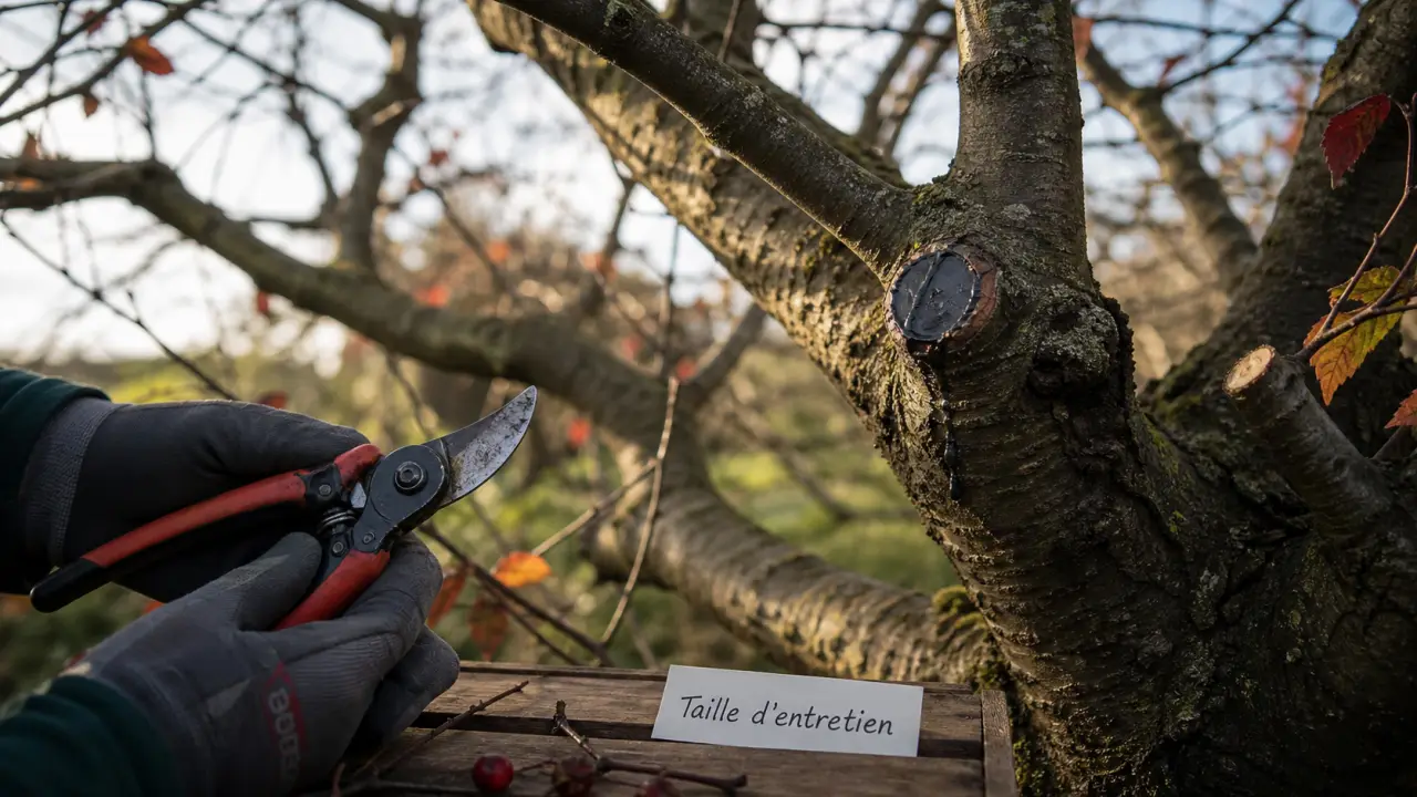 Tailler un cerisier adulte : coupes sur branches avec mastic