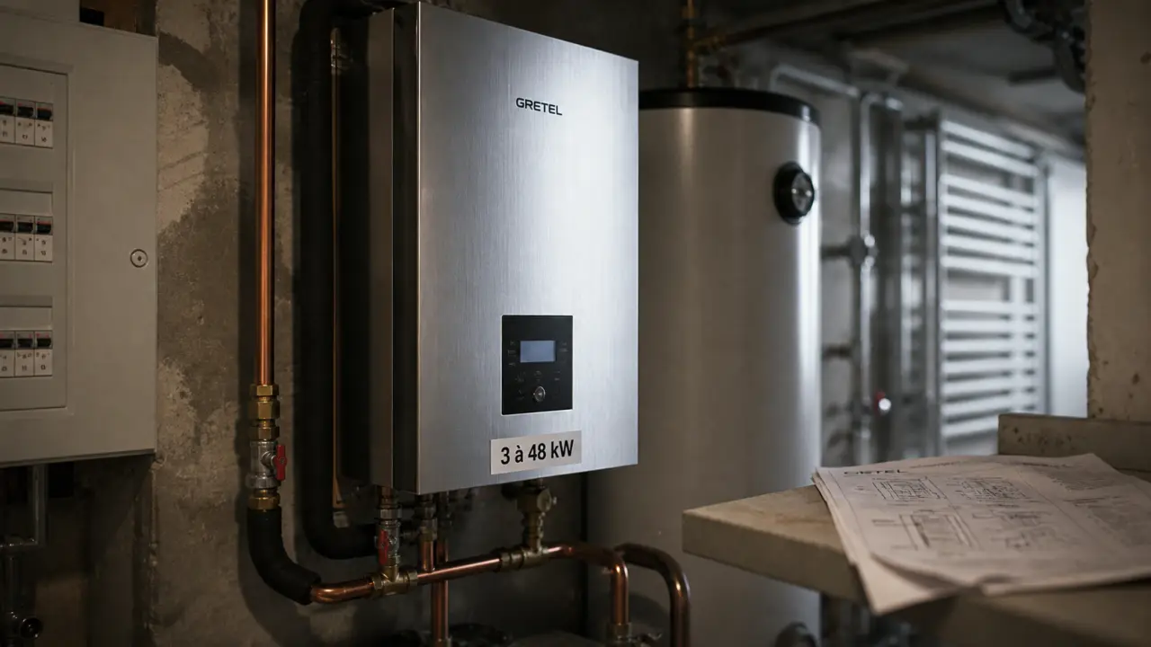 gretel chaudiere electrique en chaufferie résidentielle, 3 à 48 kW