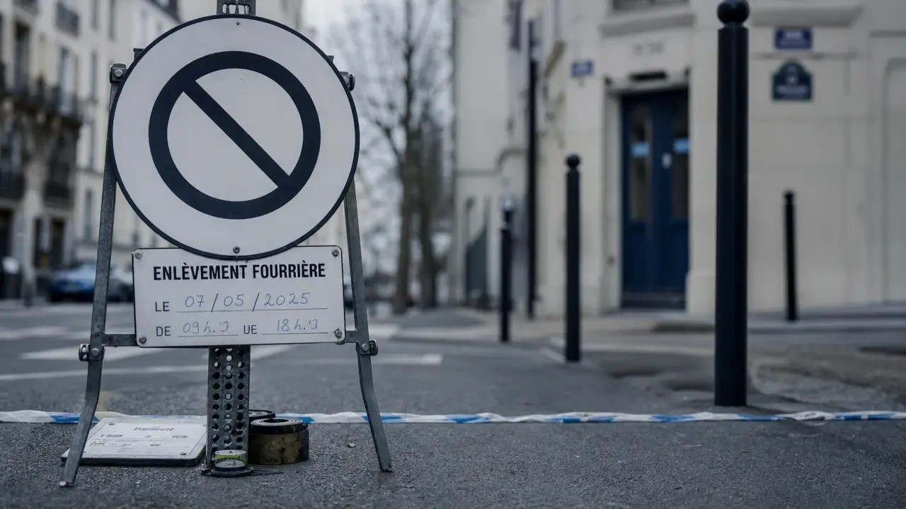 Pose panneaux interdiction de stationner et panonceau enlèvement fourrière