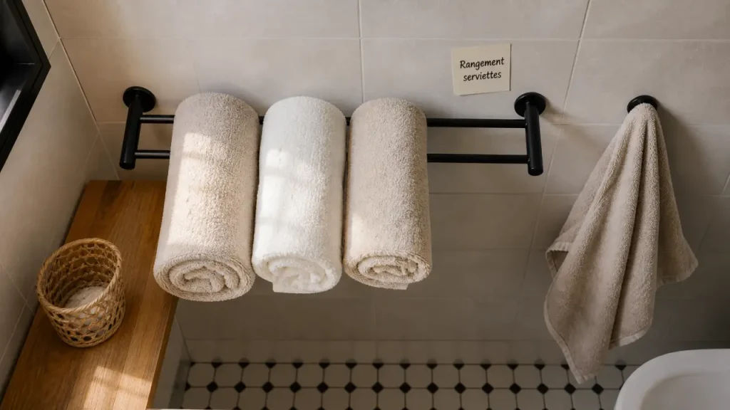 Rangement serviette : mural, sans perçage ou à barres, lequel libère vraiment la salle de bain ?