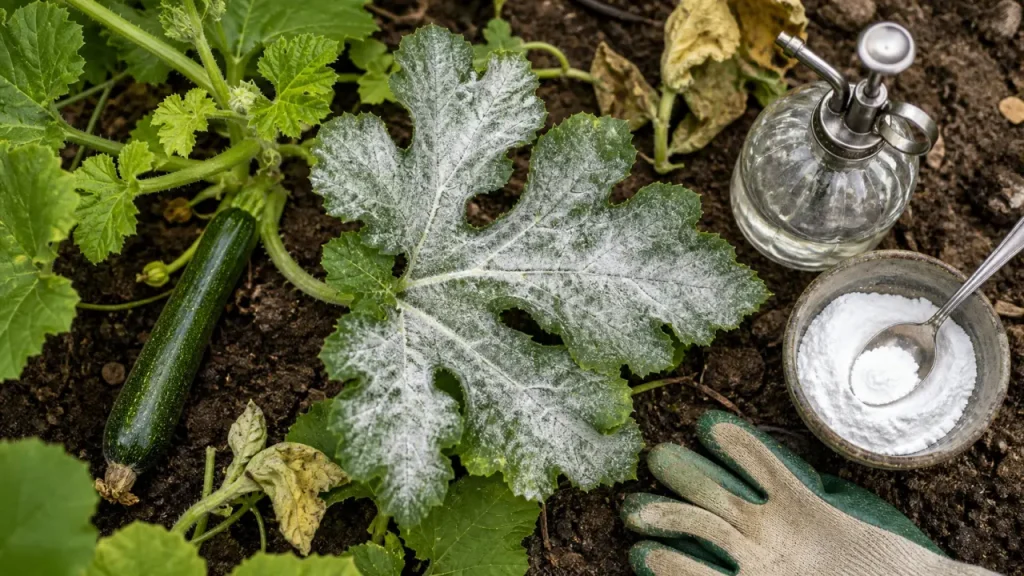 Oïdium sur courgette : reconnaître le feutrage blanc et agir avant la chute des fleurs