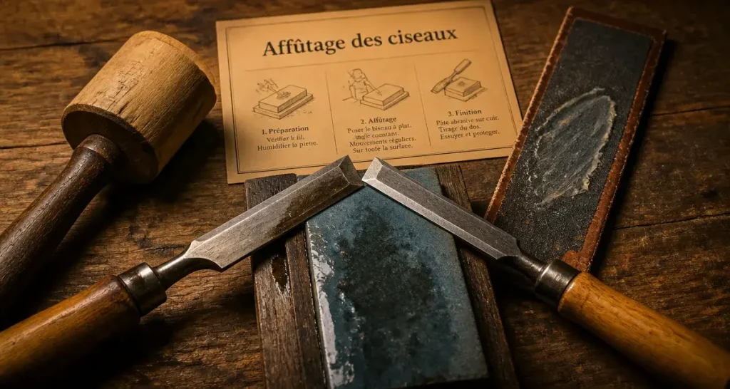 Ciseaux à bois : choisir l&rsquo;acier et maîtriser l&rsquo;affûtage pour des coupes parfaites