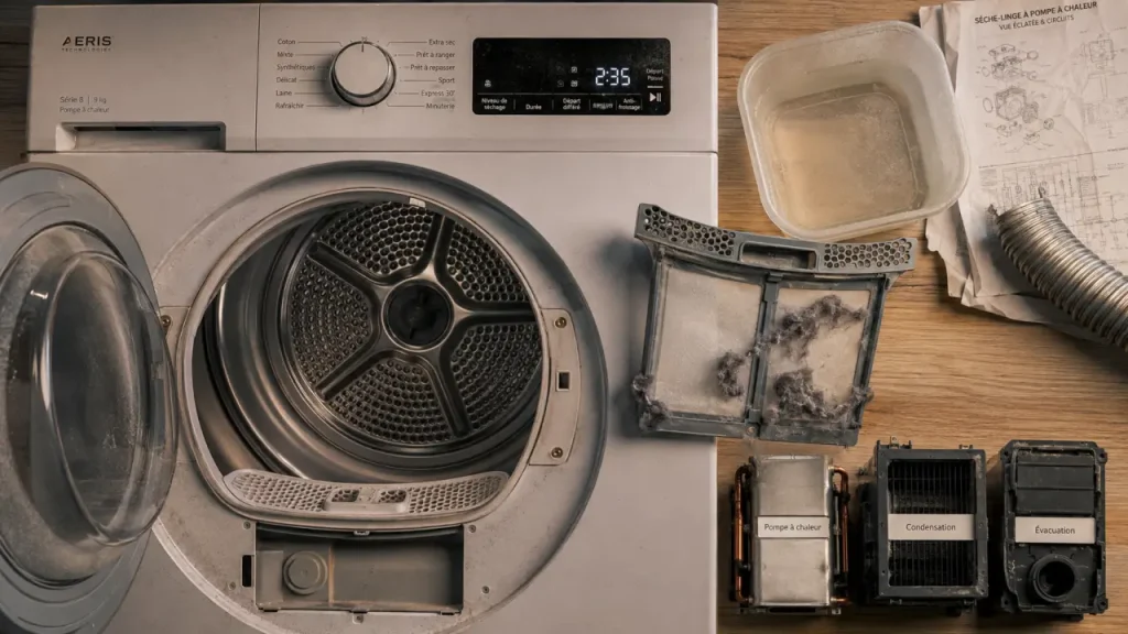 Comment fonctionne un sèche-linge ? Pompe à chaleur, condensation ou évacuation