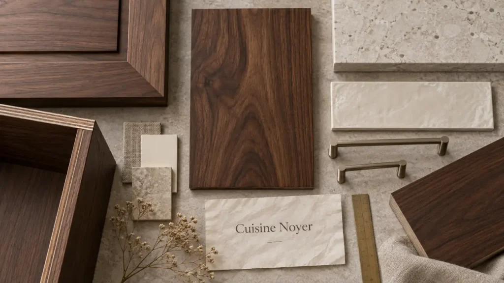 Cuisine noyer : une finition élégante à équilibrer selon la lumière